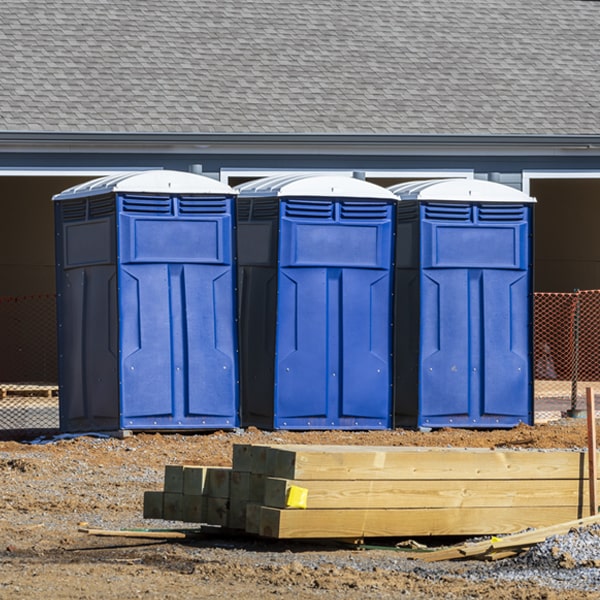 how often are the porta potties cleaned and serviced during a rental period in Love Valley